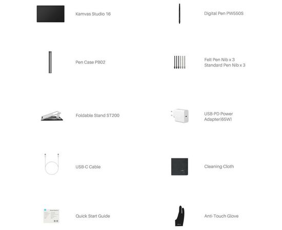 Планшет-монітор Huion Kamvas Studio 16 (KS1601), зображення 12 Планшет-монітор Huion Kamvas Studio 16 (KS1601), зображення 12