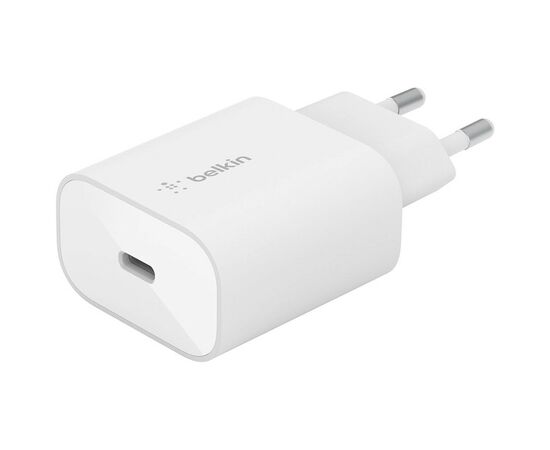 Зарядное устройство Belkin USB-С 25W PD PPS + cable USB-C-Lightning 1m (WCA004VF1MWH-B5), изображение 2 Зарядное устройство Belkin USB-С 25W PD PPS + cable USB-C-Lightning 1m (WCA004VF1MWH-B5), изображение 2