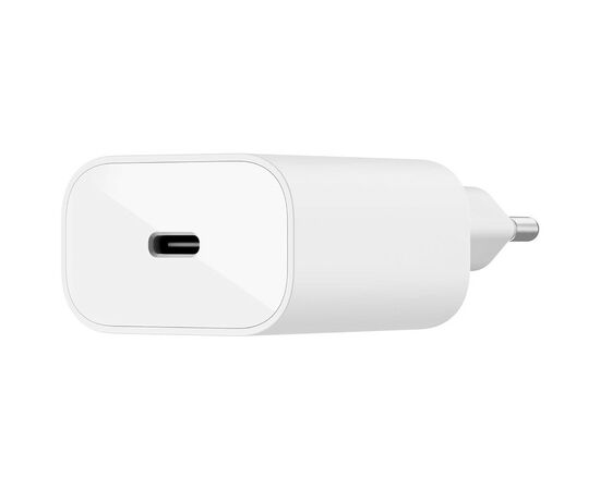Зарядное устройство Belkin USB-С 25W PD PPS + cable USB-C-Lightning 1m (WCA004VF1MWH-B5), изображение 3 Зарядное устройство Belkin USB-С 25W PD PPS + cable USB-C-Lightning 1m (WCA004VF1MWH-B5), изображение 3