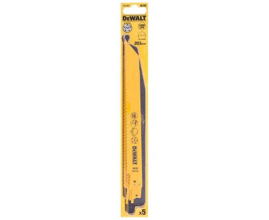 Полотно DeWALT биметаллическое, 203 мм, шаг зубьев 10-14 TPI, 5 шт (DT2387)