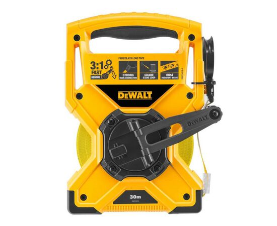 Рулетка DeWALT FIBREGLASS, 30мx19мм, стекловолокно, 2-й класс точности (DWHT34218-0), изображение 2 Рулетка DeWALT FIBREGLASS, 30мx19мм, стекловолокно, 2-й класс точности (DWHT34218-0), изображение 2