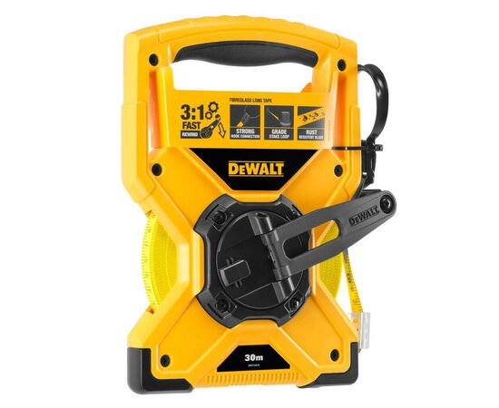 Рулетка DeWALT FIBREGLASS, 30мx19мм, стекловолокно, 2-й класс точности (DWHT34218-0), изображение 3 Рулетка DeWALT FIBREGLASS, 30мx19мм, стекловолокно, 2-й класс точности (DWHT34218-0), изображение 3