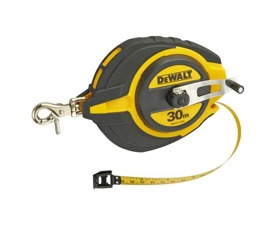 Рулетка DeWALT STEEL, 30 м х 10 мм, обрезиненный литой корпус (DWHT0-34093), изображение 2 Рулетка DeWALT STEEL, 30 м х 10 мм, обрезиненный литой корпус (DWHT0-34093), изображение 2