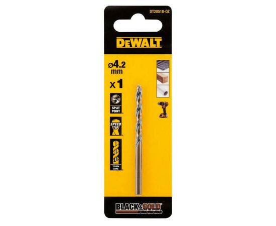 Свердло DeWALT по металу Black & Gold, HSS-G, 4.2 х 75 х 43 мм (DT20518)