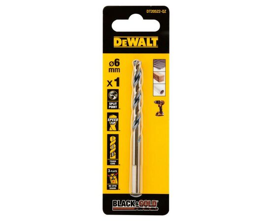 Свердло DeWALT по металу Black & Gold, HSS-G, 6.5 х 101 х 63 мм (DT20523)
