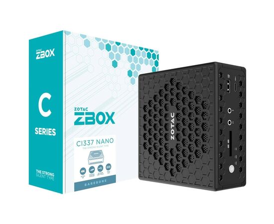 Компьютер Zotac CI337 nano / Intel N100, M.2 PCIe 3.0 x1/SATA SSD слот (2242), 2.5" SATA (ZBOX-CI337NANO-BE), изображение 7 Компьютер Zotac CI337 nano / Intel N100, M.2 PCIe 3.0 x1/SATA SSD слот (2242), 2.5" SATA (ZBOX-CI337NANO-BE), изображение 7