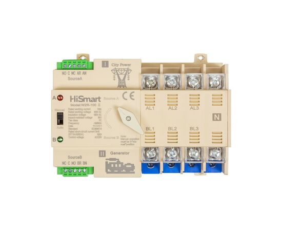 Автоматический выключатель HiSmart W2R-4P 220V 100A (HS082505)