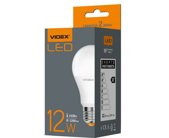 Лампочка Videx A60e 12W E27 4100K 220V, изображение 2 Лампочка Videx A60e 12W E27 4100K 220V, изображение 2