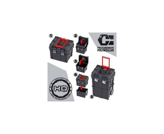 Ящик для інструментів QBRICK SYSTEM Wheelbox HD Compact Logic 18" (SKRWCLHDPZCZAPG001), зображення 2 Ящик для інструментів QBRICK SYSTEM Wheelbox HD Compact Logic 18" (SKRWCLHDPZCZAPG001), зображення 2