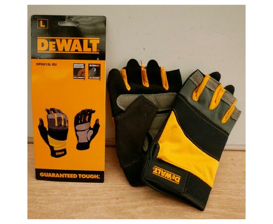 Защитные перчатки DeWALT открытые, разм. L/9, с накладками на ладони (DPG213L), изображение 4 Защитные перчатки DeWALT открытые, разм. L/9, с накладками на ладони (DPG213L), изображение 4