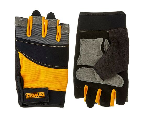 Защитные перчатки DeWALT открытые, разм. L/9, с накладками на ладони (DPG213L)