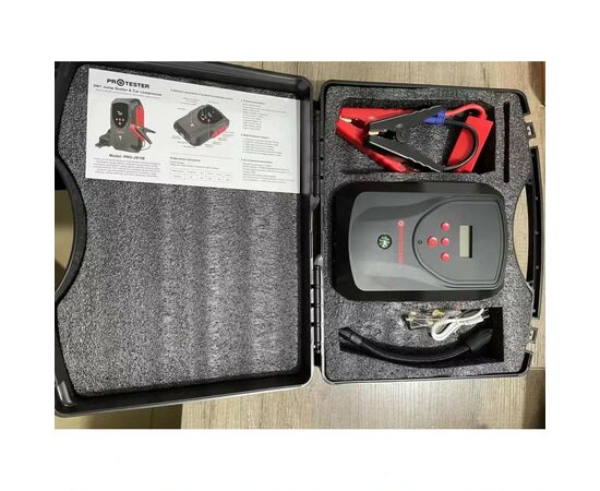 Пуско зарядное устройство Protester Jump Starter, с компрессором 2-в-1, 12V, 2000А (PRO-JS158), изображение 3 Пуско зарядное устройство Protester Jump Starter, с компрессором 2-в-1, 12V, 2000А (PRO-JS158), изображение 3