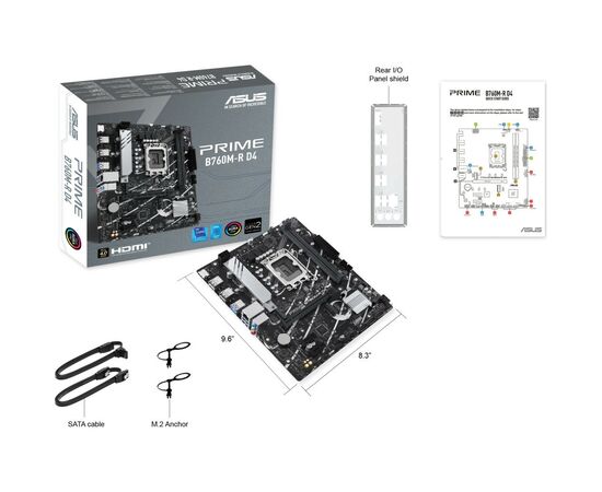Материнська плата ASUS PRIME B760M-R D4, зображення 8 Материнська плата ASUS PRIME B760M-R D4, зображення 8