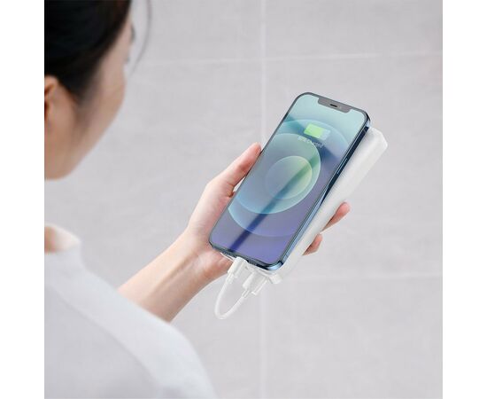 Батарея универсальная Baseus Bipow 30000mAh, 15W, USB-C/3A, 2*USB-A/3A(max.), +cable, white (PPBD050202), изображение 10 Батарея универсальная Baseus Bipow 30000mAh, 15W, USB-C/3A, 2*USB-A/3A(max.), +cable, white (PPBD050202), изображение 10