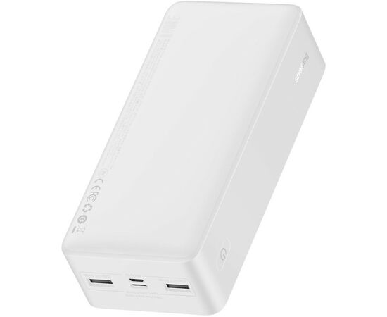 Батарея универсальная Baseus Bipow 30000mAh, 15W, USB-C/3A, 2*USB-A/3A(max.), +cable, white (PPBD050202), изображение 4 Батарея универсальная Baseus Bipow 30000mAh, 15W, USB-C/3A, 2*USB-A/3A(max.), +cable, white (PPBD050202), изображение 4