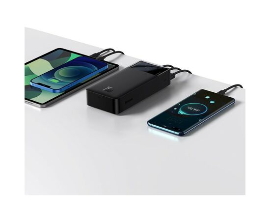 Батарея универсальная Baseus Bipow 30000mAh, 15W, USB-C/3A, 2*USB-A/3A(max.), +cable, black (PPBD050201), изображение 7 Батарея универсальная Baseus Bipow 30000mAh, 15W, USB-C/3A, 2*USB-A/3A(max.), +cable, black (PPBD050201), изображение 7
