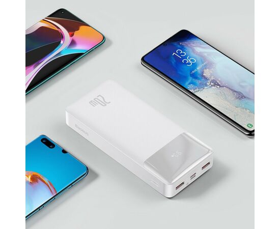Батарея универсальная Baseus Bipow 20000mAh 20W white (PPBD050302), изображение 10 Батарея универсальная Baseus Bipow 20000mAh 20W white (PPBD050302), изображение 10