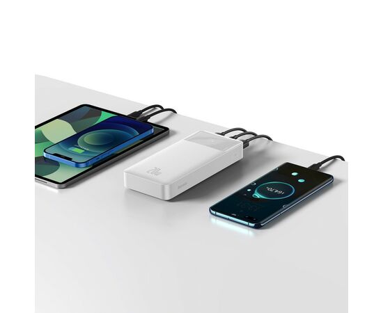Батарея универсальная Baseus Bipow 20000mAh 20W white (PPBD050302), изображение 9 Батарея универсальная Baseus Bipow 20000mAh 20W white (PPBD050302), изображение 9