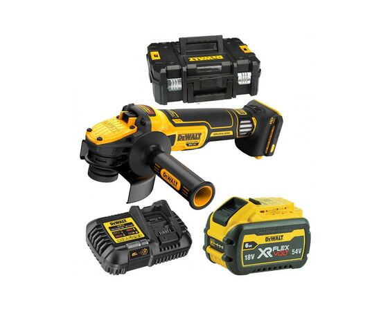 Шлифовальная машина DeWALT 18В XR Li-lon 6Ah, 125 мм, 3000-9000об/мин (DCG409VST1), изображение 2 Шлифовальная машина DeWALT 18В XR Li-lon 6Ah, 125 мм, 3000-9000об/мин (DCG409VST1), изображение 2