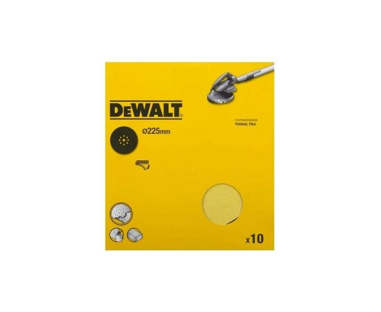 Наждачная бумага DeWALT для ексцентрикових шліфмашин, 225 мм, зерно 120 (DT3170), изображение 4 Наждачная бумага DeWALT для ексцентрикових шліфмашин, 225 мм, зерно 120 (DT3170), изображение 4