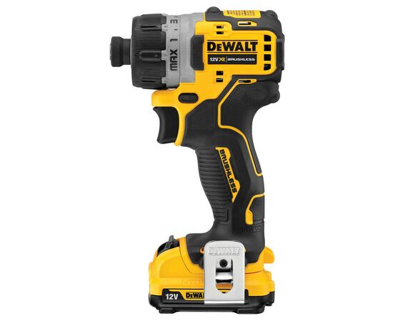 Шуруповерт DeWALT 12V XR Li-Ion, 8 Нм, 1100 об/мин, 2x2Ah, кейс (DCF601D2), изображение 2 Шуруповерт DeWALT 12V XR Li-Ion, 8 Нм, 1100 об/мин, 2x2Ah, кейс (DCF601D2), изображение 2