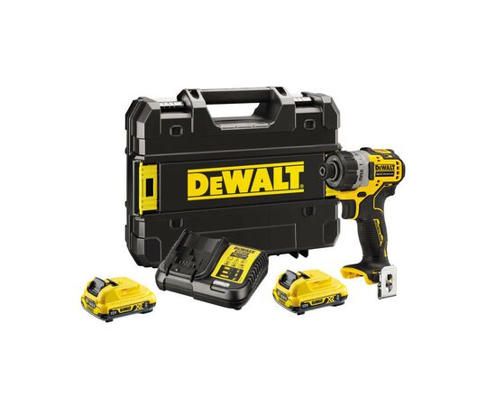 Шуруповерт DeWALT 12V XR Li-Ion, 8 Нм, 1100 об/мин, 2x2Ah, кейс (DCF601D2)