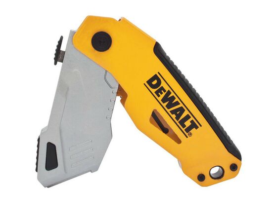 Нож монтажный DeWALT складной с выдвижным трапецевидным лезвием, 160мм, 3 лезвия (DWHT10261-0), изображение 5 Нож монтажный DeWALT складной с выдвижным трапецевидным лезвием, 160мм, 3 лезвия (DWHT10261-0), изображение 5