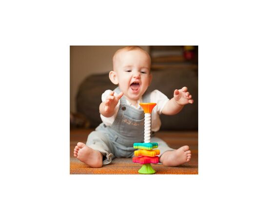 Развивающая игрушка Fat Brain Toys Пирамидка- спиннер MiniSpinny тактильная (FA134-1), изображение 6 Развивающая игрушка Fat Brain Toys Пирамидка- спиннер MiniSpinny тактильная (FA134-1), изображение 6