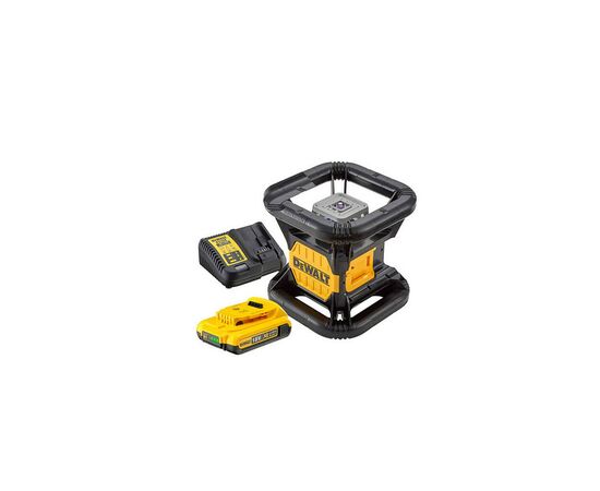 Лазерный нивелир DeWALT ротационный, 18В XR Li-Ion, красный луч, 4.5 кг, 2Ah, ЗУ, кейс (DCE074D1R), изображение 3 Лазерный нивелир DeWALT ротационный, 18В XR Li-Ion, красный луч, 4.5 кг, 2Ah, ЗУ, кейс (DCE074D1R), изображение 3