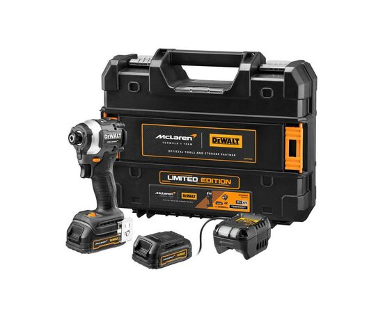 Шуруповерт DeWALT McLaren F1, XR Li-Ion PowerStack 18 В, 2x1.7Ah GFN блок, 206 Нм, TSTAK (DCF85ME2GT), зображення 7