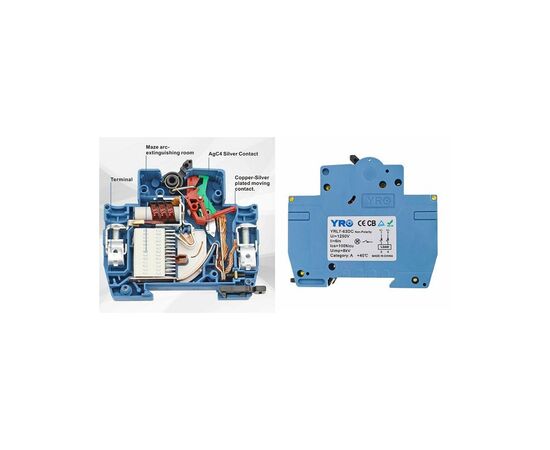 Автоматический выключатель HiSmart 4P, 63A, 1000VDC (NV820481), изображение 2 Автоматический выключатель HiSmart 4P, 63A, 1000VDC (NV820481), изображение 2