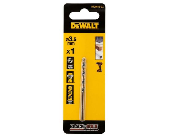 Свердло DeWALT по металу Black & Gold, HSS-G, 3.5 х 70 х 39 мм (DT20516)