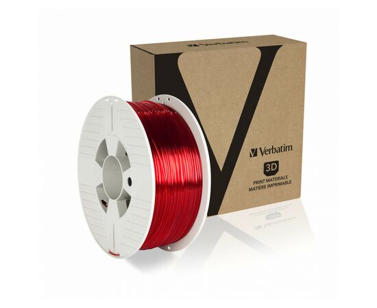 Пластик для 3D-принтера Verbatim PETG, 1.75 мм, 1 кг, red-transparent (55054), зображення 3 Пластик для 3D-принтера Verbatim PETG, 1.75 мм, 1 кг, red-transparent (55054), зображення 3