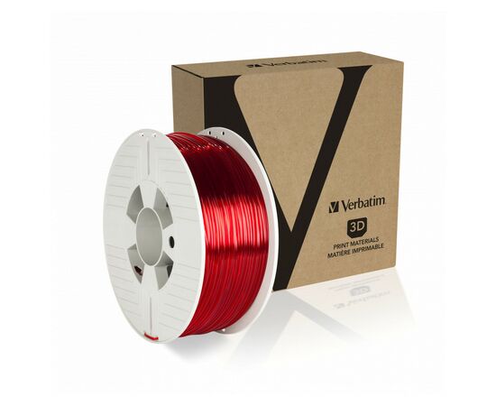 Пластик для 3D-принтера Verbatim PETG, 2,85 мм, 1 кг, red-transparent (55062), зображення 3 Пластик для 3D-принтера Verbatim PETG, 2,85 мм, 1 кг, red-transparent (55062), зображення 3