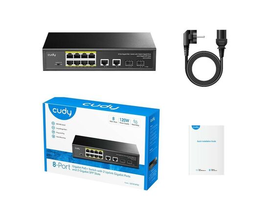 Комутатор мережевий Cudy GS1010PS2(120W), зображення 3 Комутатор мережевий Cudy GS1010PS2(120W), зображення 3