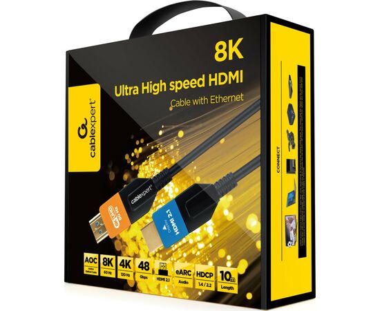 Кабель мультимедийный HDMI to HDMI 5.0m V.2.1 8K 60Hz/4K 120Hz Optic (AOC) Cablexpert (CC-HDMI8K-AOC-5M), изображение 3 Кабель мультимедийный HDMI to HDMI 5.0m V.2.1 8K 60Hz/4K 120Hz Optic (AOC) Cablexpert (CC-HDMI8K-AOC-5M), изображение 3