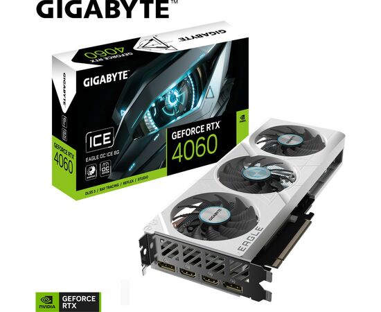 Видеокарта GIGABYTE GeForce RTX4060 8Gb EAGLE OC ICE (GV-N4060EAGLEOC ICE-8GD), изображение 10 Видеокарта GIGABYTE GeForce RTX4060 8Gb EAGLE OC ICE (GV-N4060EAGLEOC ICE-8GD), изображение 10