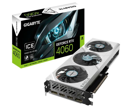 Видеокарта GIGABYTE GeForce RTX4060 8Gb EAGLE OC ICE (GV-N4060EAGLEOC ICE-8GD), изображение 9 Видеокарта GIGABYTE GeForce RTX4060 8Gb EAGLE OC ICE (GV-N4060EAGLEOC ICE-8GD), изображение 9