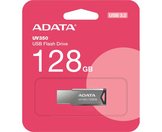 USB флеш накопитель ADATA 128GB UV350 Metallic USB 3.1 (AUV350-128G-RBK), изображение 4 USB флеш накопитель ADATA 128GB UV350 Metallic USB 3.1 (AUV350-128G-RBK), изображение 4