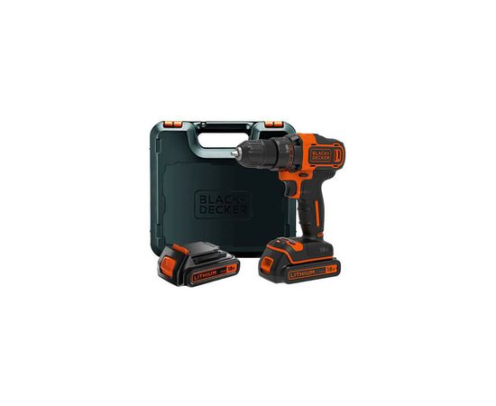Шуруповерт Black&Decker 18 В, 1.5Ah, 40 Нм, 360-1400 об/мин, кейс (BDCDD186KB)
