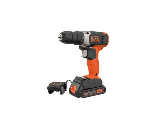 Шуруповерт Black&Decker 18 В Li-Ion, 1.5Ah, 600 об/мин, 1,2 кг (BCD001C1), изображение 3 Шуруповерт Black&Decker 18 В Li-Ion, 1.5Ah, 600 об/мин, 1,2 кг (BCD001C1), изображение 3