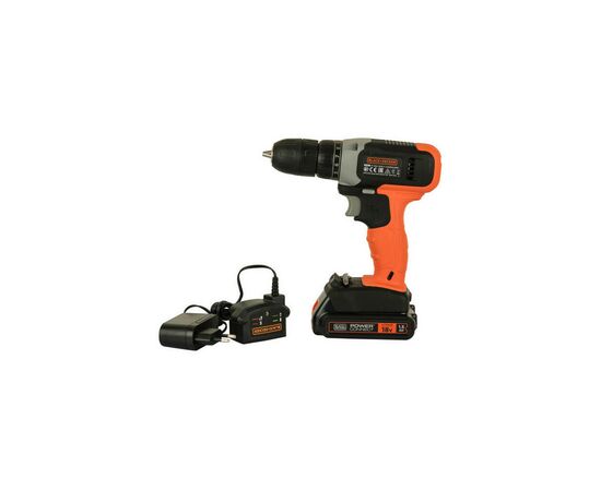 Шуруповерт Black&Decker 18 В Li-Ion, 1.5Ah, 600 об/мин, 1,2 кг (BCD001C1), изображение 4 Шуруповерт Black&Decker 18 В Li-Ion, 1.5Ah, 600 об/мин, 1,2 кг (BCD001C1), изображение 4