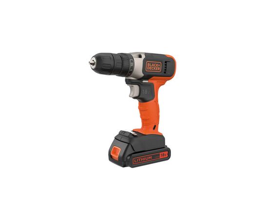 Шуруповерт Black&Decker 18 В Li-Ion, 1.5Ah, 600 об/хв, 1,2 кг (BCD001C1)