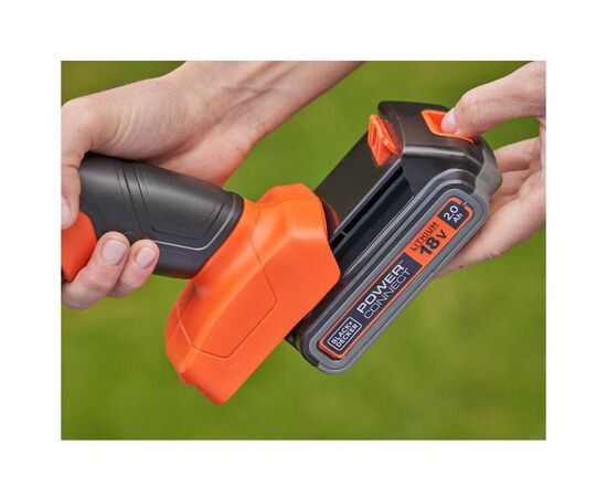 Кусторез Black&Decker 18 В, 2Ah, насадки- 20 см/8 мм, 10 см/18 мм, (BCSS18D1), изображение 11 Кусторез Black&Decker 18 В, 2Ah, насадки- 20 см/8 мм, 10 см/18 мм, (BCSS18D1), изображение 11