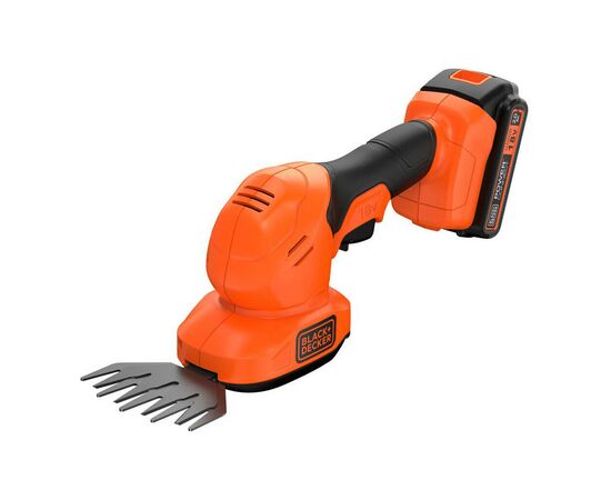 Кусторез Black&Decker 18 В, 2Ah, насадки- 20 см/8 мм, 10 см/18 мм, (BCSS18D1), изображение 2 Кусторез Black&Decker 18 В, 2Ah, насадки- 20 см/8 мм, 10 см/18 мм, (BCSS18D1), изображение 2