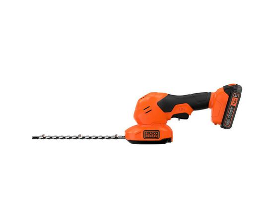 Кусторез Black&Decker 18 В, 2Ah, насадки- 20 см/8 мм, 10 см/18 мм, (BCSS18D1), изображение 3 Кусторез Black&Decker 18 В, 2Ah, насадки- 20 см/8 мм, 10 см/18 мм, (BCSS18D1), изображение 3
