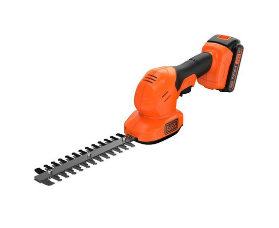 Кусторез Black&Decker 18 В, 2Ah, насадки- 20 см/8 мм, 10 см/18 мм, (BCSS18D1)