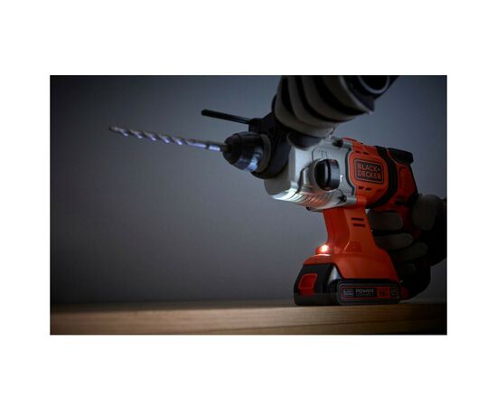 Перфоратор Black&Decker SDS-Plus,18 В, 1.2 Дж, 3 режима, 2.6 кг (без АКБ и ЗУ) (BCD900B), изображение 8 Перфоратор Black&Decker SDS-Plus,18 В, 1.2 Дж, 3 режима, 2.6 кг (без АКБ и ЗУ) (BCD900B), изображение 8