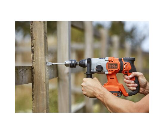 Перфоратор Black&Decker SDS-Plus,18 В, 2Ah, 1.2 Дж, 3 режима, сумка, 2.2 кг (BCD900D1S), изображение 10 Перфоратор Black&Decker SDS-Plus,18 В, 2Ah, 1.2 Дж, 3 режима, сумка, 2.2 кг (BCD900D1S), изображение 10