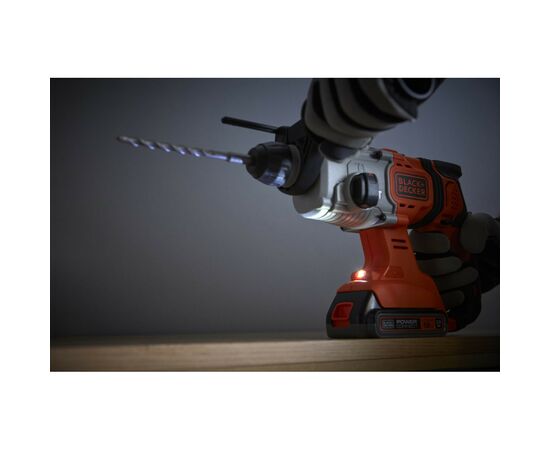 Перфоратор Black&Decker SDS-Plus,18 В, 2Ah, 1.2 Дж, 3 режима, сумка, 2.2 кг (BCD900D1S), изображение 11 Перфоратор Black&Decker SDS-Plus,18 В, 2Ah, 1.2 Дж, 3 режима, сумка, 2.2 кг (BCD900D1S), изображение 11